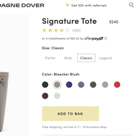 Dagne Dover Signature Classic Size tote in Bleeker - Picture 2 of 2